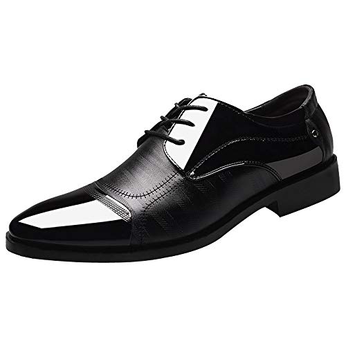 Zapatos Oxford Cómodos Casual para Hombre,ZARLLE Oxford con Cordones Brogue Vestir Derby Informal Negocios Boda Calzado Respirable Negro Marrón 38-47