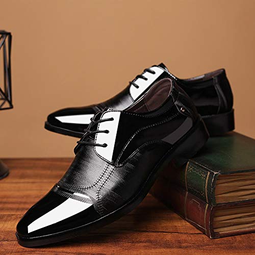 Zapatos Oxford Cómodos Casual para Hombre,ZARLLE Oxford con Cordones Brogue Vestir Derby Informal Negocios Boda Calzado Respirable Negro Marrón 38-47