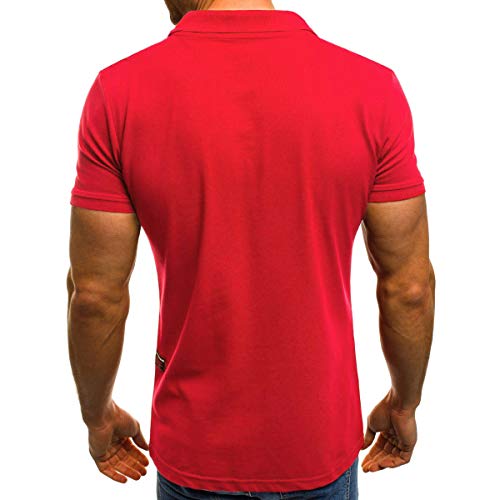 ZARLLE Camisetas Hombre Polo De La Solapa con Bolsillo y Cremallera Originales Manga Cortos Verano Personalidad Casual Remera Slim Camisas de Deporte