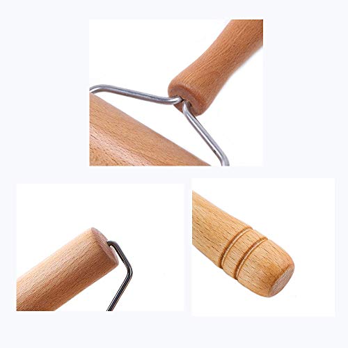 Zasiene Rodillo Cocina Amasar Madera de Haya Rodillo de Cocina Rodillo de Amasar Profesional Accesorios para Hornear para Pasteles Pizza Galletas etc,19 * 9.5cm