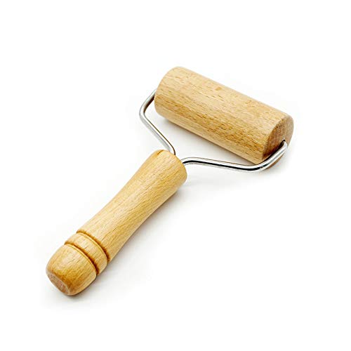 Zasiene Rodillo Cocina Amasar Madera de Haya Rodillo de Cocina Rodillo de Amasar Profesional Accesorios para Hornear para Pasteles Pizza Galletas etc,19 * 9.5cm