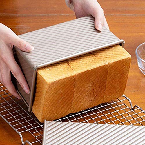 Z·Bling Moldes Pan Plumcake,Molde Rectangular Hornear de Antiadherente Utilizado para Hacer Pasteles de Pan (Dorado)[21.5x12.3x11.4cm]