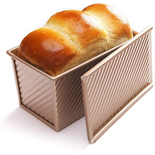 Z·Bling Moldes Pan Plumcake,Molde Rectangular Hornear de Antiadherente Utilizado para Hacer Pasteles de Pan (Dorado)[21.5x12.3x11.4cm]