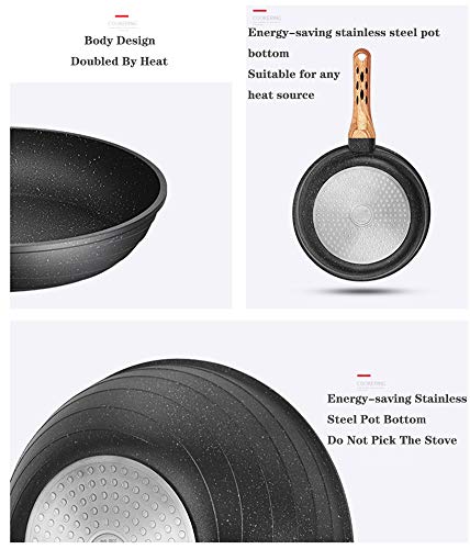 Z·Bling Sartén Nonstick 26 cm de Aleación de Aluminio con Revestimiento Antiadherente sartén No-Stick Utensilios de Cocina sartén para inducción y Horno