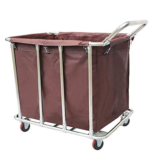 ZCJB Ampliación De La Compra De Las Lavanderías Comerciales con Apoyabrazos, Carro For Fundas De Almohada Edredón/Manteles/Corredor De Poder (Color : Brown, Size : 8 Tubes)