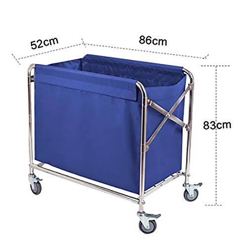 ZCJB Cesta Plegable de lavandería, Extra Grande Comercial rodante Cesto con Bolsas extraíbles, (Color : Blue, Size : Small)