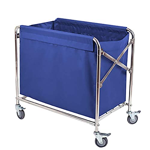 ZCJB Cesta Plegable de lavandería, Extra Grande Comercial rodante Cesto con Bolsas extraíbles, (Color : Blue, Size : Small)