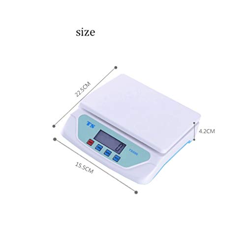 ZCXBHD 10-20 kg / 1g Balanza Cocina Digital Balanzas pesaje con Pantalla LCD Balanza for Hornear Uso doméstico Industrial Mini Escala Alimentos Blanco (Size : 20kg/1g)