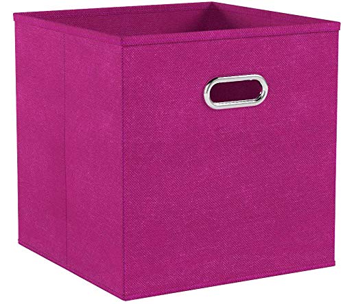 Zeller 14136 - Caja de almacenaje de tela, plegable, 28 x 28 x 28 cm, color rosa