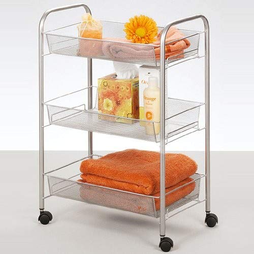 Zeller 17720 Carrito con Bandejas, Mesh, Gris, 44x26x62.5 cm