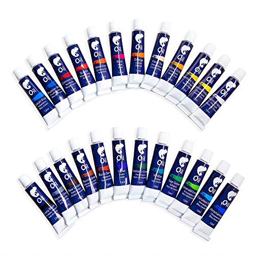 Zenacolor - 24 Tubos de Pinturas Oleo 12ml - Set de 24 Pinturas Unicos para Niños o para Artistas Profesionales