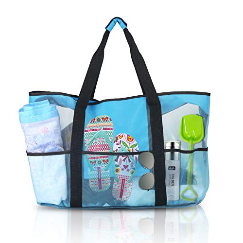 ZERHOK Bolso de mallo Playa 1pcs Bolsa almacenaje Juguetes Playa Bolso de mallo Piscina Bolso Playa