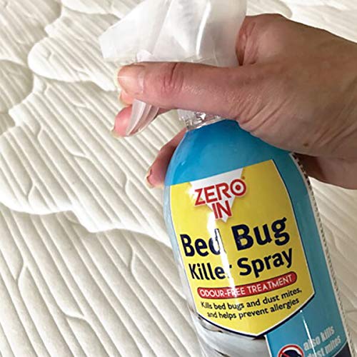 Zero En 500 ML Cama Bicho Asesino Spray, Larga Duración, Libre de Solventes, sin Olor, Base de Agua Hogar Tratamiento, Mata Cama Insectos Y Polvo Ácaros - Transparente