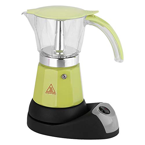 Zerodis Cafetera Moka eléctrica，Máquina de café con Base eléctrica，6 Tazas(Green)