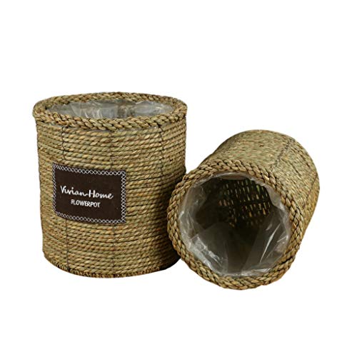 ZHAO ZHANQIANG Tubo nórdica Estilo de la Flor Cesta Cesta Cesta Tejida Hecha a Mano de Mimbre Rattan Creativo de la Flor Flores al por Mayor Flor/Pot Maceta Grande, (Color : M)