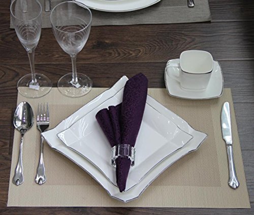 ZHFC Modelo habitación hotel restaurante occidental Decoracion Fork más cuchara servilleta servilleta comedor Menaje Cover,Gotas de cubertería de plata