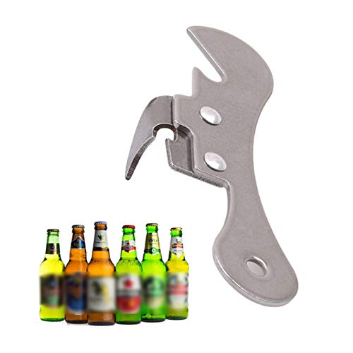 Zidao Abridor de Botellas Manual, abridor de latas de Acero Inoxidable Multifuncional para Varias Botellas de latas de Cerveza Cocina,A