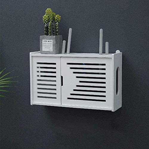 Zidao Estante Router inalámbrico, Estante de la Pared Memoria del Router WiFi Configurar Soporte del Estante de Pantalla multifunción para Ministerio del Interior y fácil fácil de Instalar,Blanco