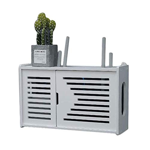 Zidao Estante Router inalámbrico, Estante de la Pared Memoria del Router WiFi Configurar Soporte del Estante de Pantalla multifunción para Ministerio del Interior y fácil fácil de Instalar,Blanco