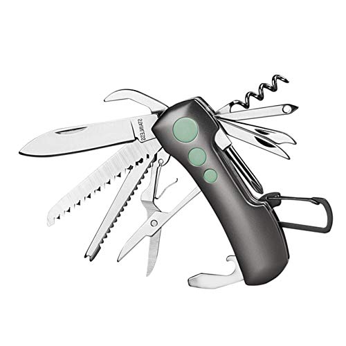 ZIMAIC Navaja Suiza Navaja Multifuncional, 15 en 1 Navaja Caza Pesca, Cuchillo Multiuso Acero Inoxidable, Impermeable Herramienta Múltiusos