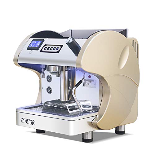 ZJINHUI Cafetera Máquina de café exprés, Máquina de café exprés de Acero Inoxidable Cafetera y Restaurante Máquina de café multifunción Máquina integrada de Vapor bombeado, 2600W,Oro