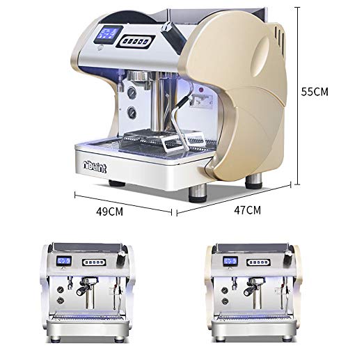 ZJINHUI Cafetera Máquina de café exprés, Máquina de café exprés de Acero Inoxidable Cafetera y Restaurante Máquina de café multifunción Máquina integrada de Vapor bombeado, 2600W,Oro