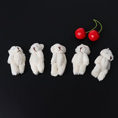 ZJL220 Mini Osito de Peluche 5 UNIDS Kawaii Osos Pequeños de Peluche Juguetes Suaves Perla Terciopelo Muñecas Regalos Blanco