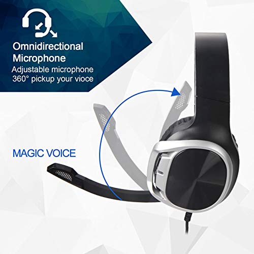 ZKKZ Gaming Headset es Adecuado para PS4 Controlador, Xbox One, PC, Ordenador portátil, Mac, Tablet, Orejeras, Reducción de Ruido Gaming Headset con micrófono, Conveniente para los jueg Red