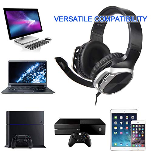 ZKKZ Gaming Headset es Adecuado para PS4 Controlador, Xbox One, PC, Ordenador portátil, Mac, Tablet, Orejeras, Reducción de Ruido Gaming Headset con micrófono, Conveniente para los jueg Red