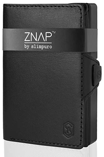 ZNAP Tarjetero Hombre RFID Metálico con Compartimento para Monedas – Cartera Tarjetero Hombre de Aluminio – Billetera Hombre pequeña para 6-12 Tarjetas – Monedero Hombre Minimalista