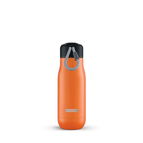 Zoku 350 ml Botella de Agua, Acero Inoxidable, Naranja, 6,7 x 6,7 x 21 cm