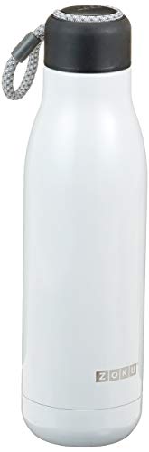 Zoku 750 ml Botella de Agua, Acero Inoxidable, Blanco, 8 x 8 x 28,2 cm