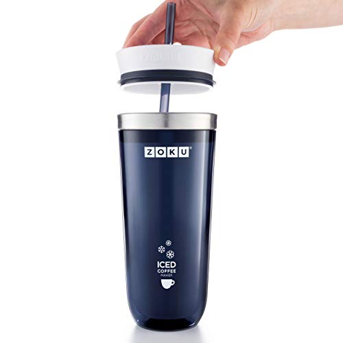 Zoku Iced Coffee Maker, Preparador de Café Helado, Vaso de Café Helado, Gris, 325 ml, ZK121-GY