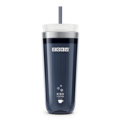 Zoku Iced Coffee Maker, Preparador de Café Helado, Vaso de Café Helado, Gris, 325 ml, ZK121-GY