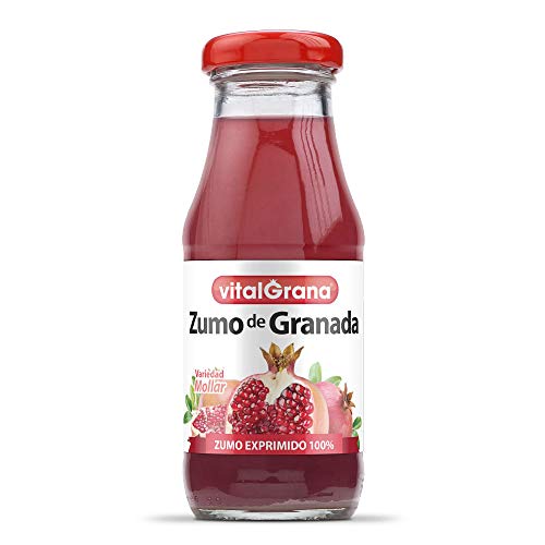 Zumo de Granada Natural 100% Exprimido de Vitalgrana - Zumo Sin Azúcar Añadido - Sin Conservantes ni Colorantes - 200ml - 48 Unidades