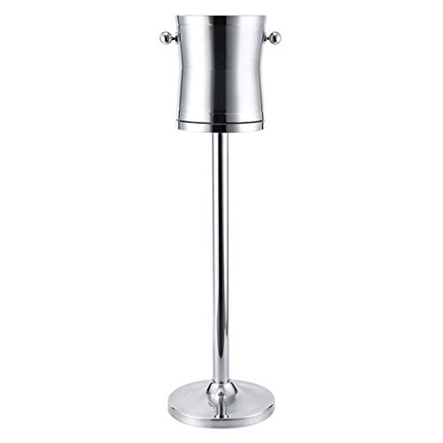 Zunruishop Cubitera Hielo Tina de Bebidas de Acero Inoxidable con Soporte, Soporte for Bebidas for Fiestas - Uso en Exteriores o Interiores - Independiente Cubo para Hielo (Color : F)