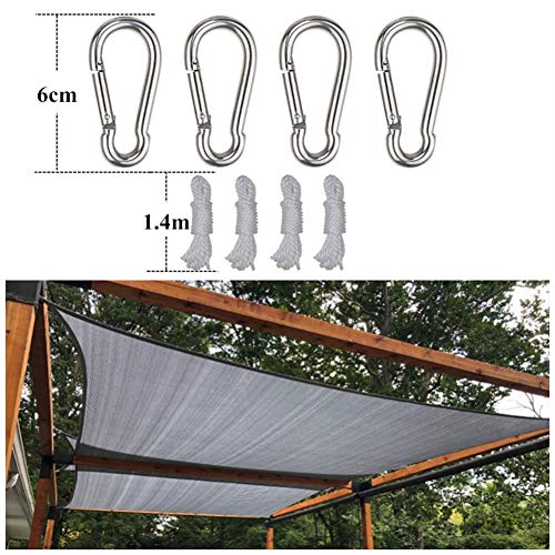 ZusFut Toldo Vela de Sombra 2x3 3x4 Rectangular 185GSM Opaca Vela Parasol Jardín Terraza Exterior (3 * 4m, Gris Claro)