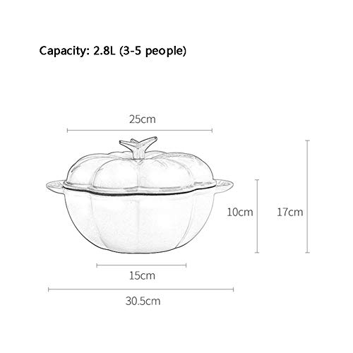 ZXYY Cazuela de Hierro Fundido esmaltado con Tapa Olla de Sopa Olla Taji Resistente a Altas temperaturas Cazuela de estofado holandés de 2,8 l Adecuado para Horno Esmalte de Hierro Fundido Cocina