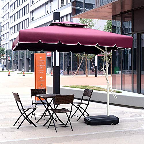 ZXYY Paraguas de Patio Colgante Compensado 7x7 pies Sombrilla de Patio al Aire Libre con Doble ventilación Parasol Protector Solar Base Cruzada