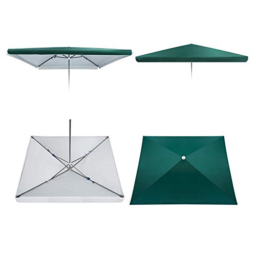 ZXYY Sombrilla Rectangular para Patio 8/9 pies Market Sombrillas de Mesa para Exteriores con Elevador de manivela Resistente a la Intemperie protección UV Verde