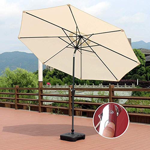 ZXYY Sombrillas de Mesa de Patio de Mercado al Aire Libre de 98 pies Ajuste de inclinación Sunbrella con manivela de Tubo de Hierro de 38 mm para jardín terraza Patio Trasero