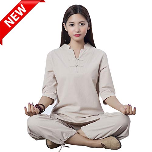 ZYQDRZ Ropa De MeditacióN De AlgodóN Y Lino, Trajes para La MeditacióN del Té De Los Laicos, Ropa De Artista del Té De Estilo Chino, Ropa Budista,#1,XL