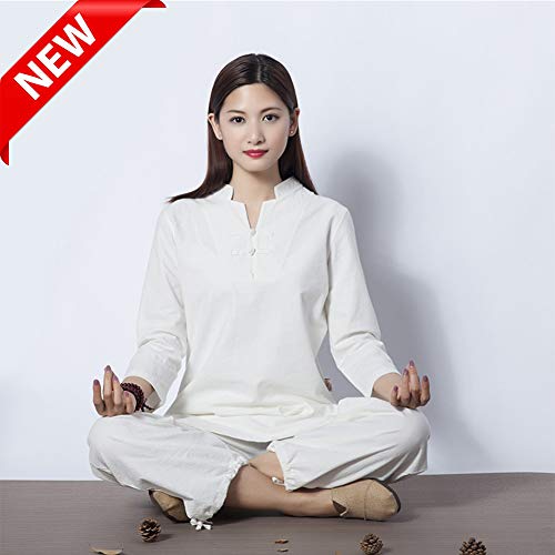 ZYQDRZ Ropa De MeditacióN De AlgodóN Y Lino, Trajes para La MeditacióN del Té De Los Laicos, Ropa De Artista del Té De Estilo Chino, Ropa Budista,#2,S