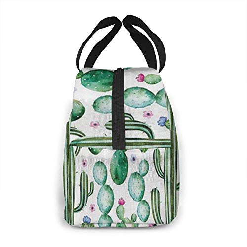 ZYWL ~ Mexican Texas Cactus Plants Spikes Cartoon Portátil con aislamiento Bolsa de almuerzo Lonchera para mujeres Hombres Niños niño