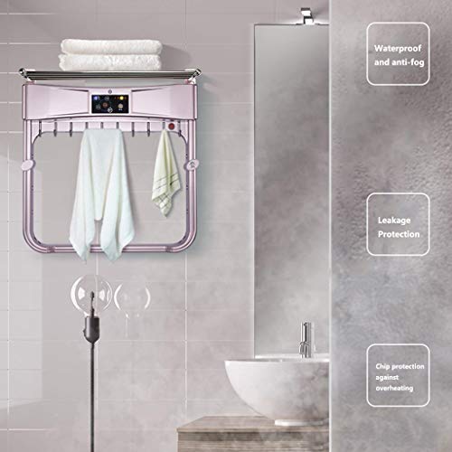 ZYY-Towel rack Toallero EléCtrico De Secado Inteligente, ProteccióN Ambiental De 290 W, EsterilizacióN por Termostato Ultravioleta, DesinfeccióN con Ozono, Tendedero para BañO