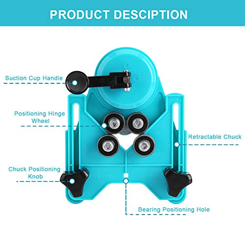 0.2-3.1 Pulgadas / 4mm-80mm Broca Ajustable Azulejo de Cristal Orificio de Diamante Sierra Guía de Aberturas Locator Holder con Base de Vacío Sucker