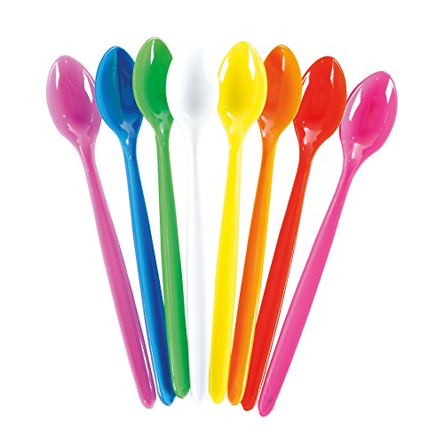 1000 unidades Cuchara Granita grandes Stirrer (plástico cm 18 en diferentes colores para hielo yogur y tartas desechables Pastel