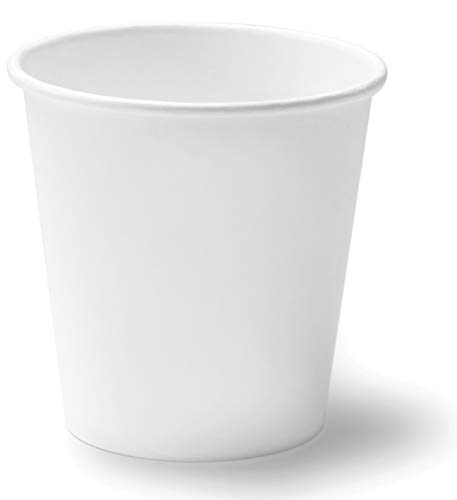 1000/250/50 Vasos de Cartón 180 ml Reciclables Blanco Desechables Biodegradables Compostables de Alta Calidad Agua Café Té Chocolate Caliente Cócteles Bebidas Frías, ecológicas