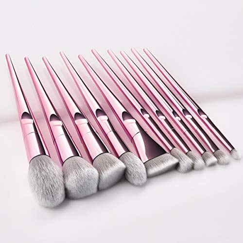 10pcs / set Set de pinceles de maquillaje Base de ojos Sombra de labios Pincel para la cara Kit de herramientas de maquillaje Pinceles de maquillaje