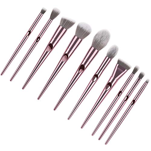 10pcs / set Set de pinceles de maquillaje Base de ojos Sombra de labios Pincel para la cara Kit de herramientas de maquillaje Pinceles de maquillaje